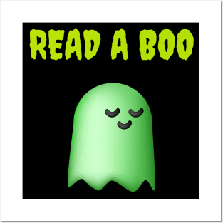 Read A BOO Funny Ghost Halloween Design Posters and Art